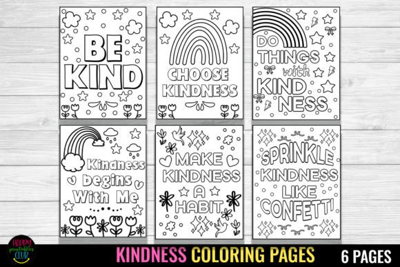Kindness coloring pages with inspirational quotes