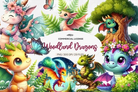 Woodland Dragons Clipart