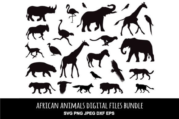 African animal silhouettes collection