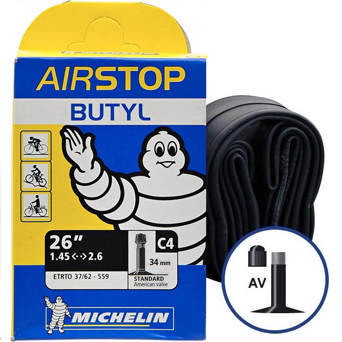 Камера Michelin  C4 26x1,45/2,6, AV  35мм (37/62-559) 202г