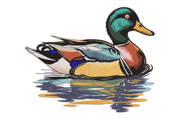 Vibrant Mallard Duck embroidery design illustration