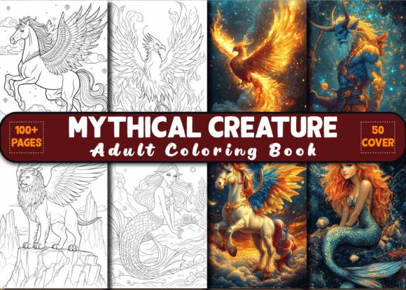 Mythical Creature Adult Coloring Book Cover