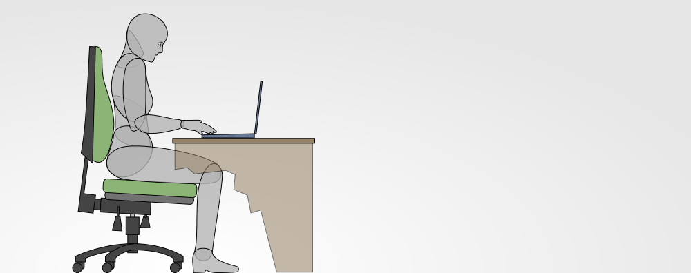 posture when using a laptop on a bare desk