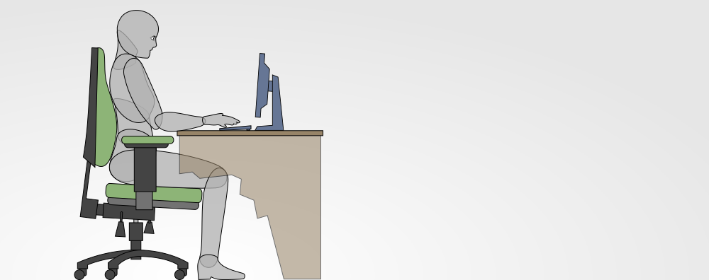 at a desk