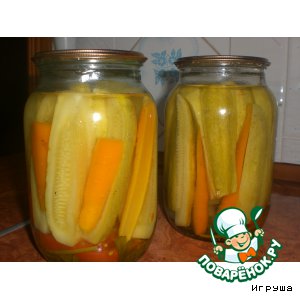 Рецепт: Кабачки, маринованные с овощами