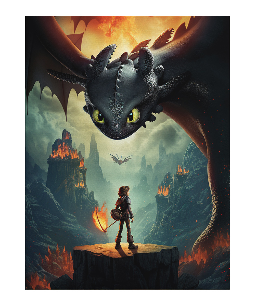 A Viking's Dragon How To Train Your Dragon Cartoon Theme Wall Art
