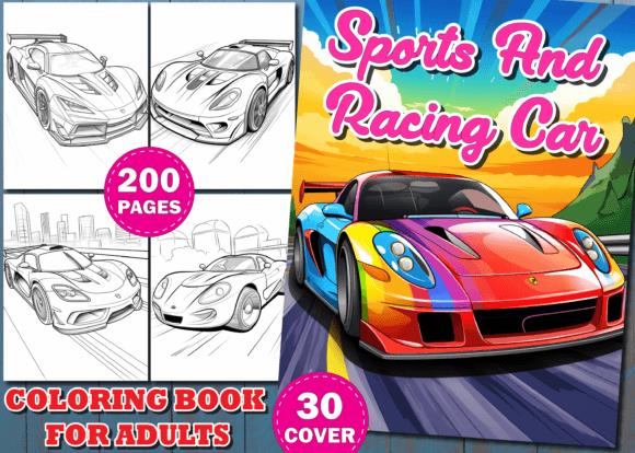 Sports and Racing Car Coloring Book Cover