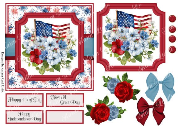 Independence Day Flowers Coloring Design