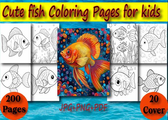 Cute Fish Coloring Pages Collage