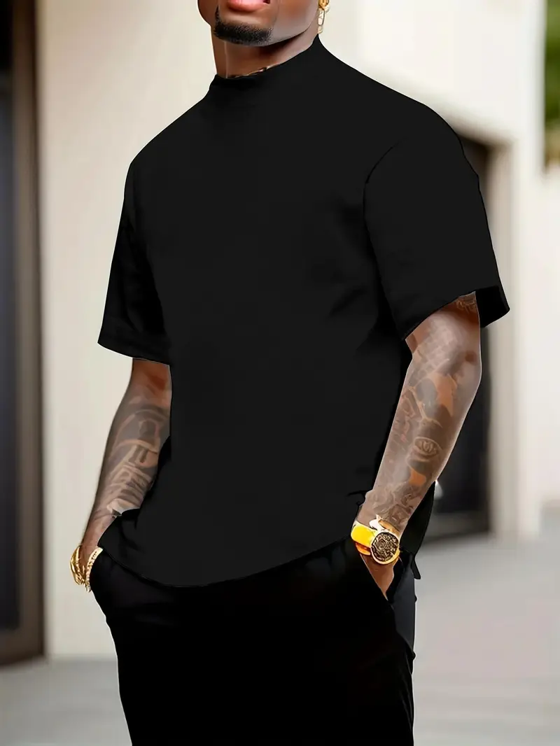 Men's Mock Neck Summer Tee