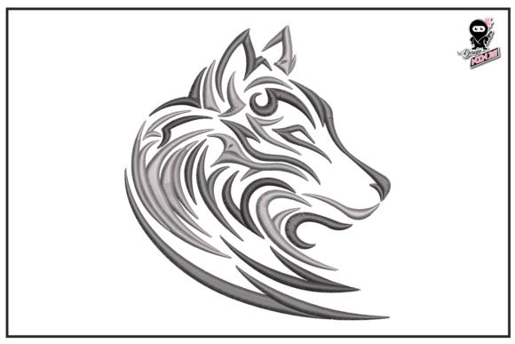 Wolf Silhouette embroidery design