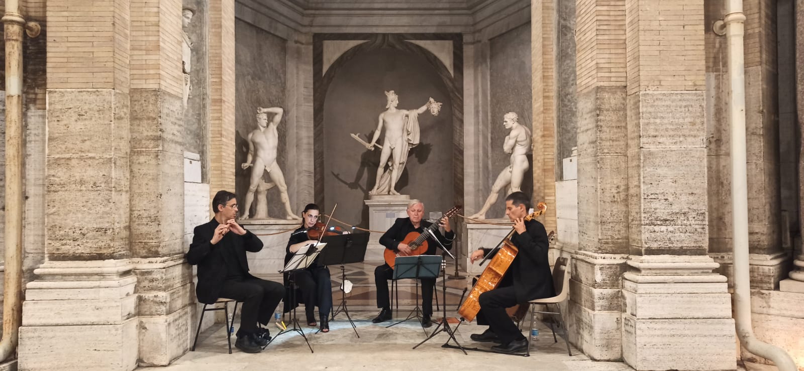 A quartet playing in the exclusive setting of the Octagonal Courtyard.
