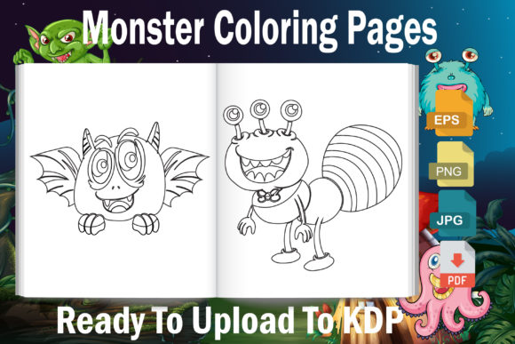 Monster Coloring Pages KDP Interior Preview