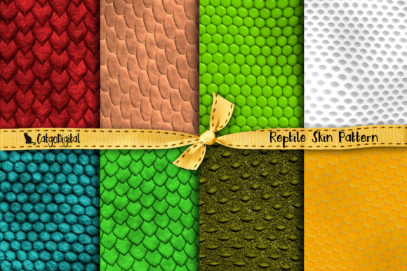 Reptile skin pattern digital papers collage