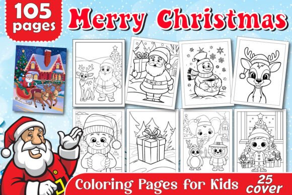 Merry Christmas Coloring Book Cover