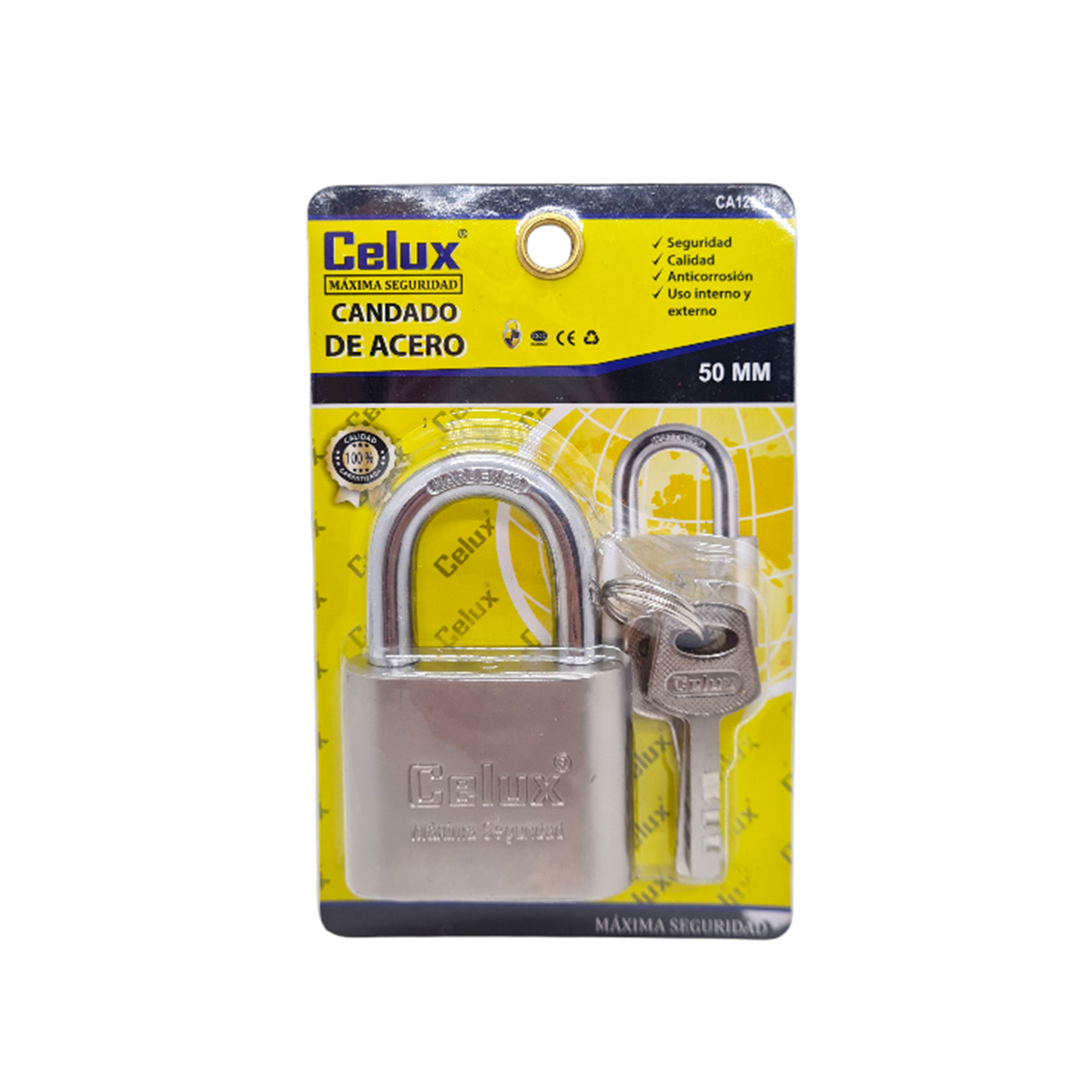 Candado acero 50MM blister ok