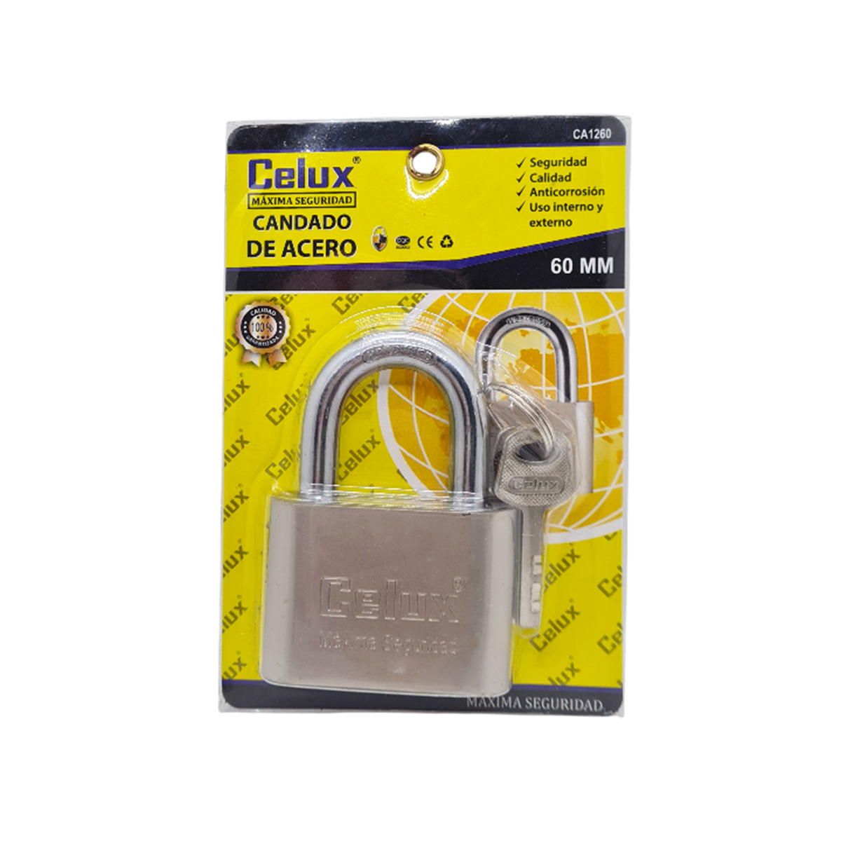 Candado acero 60MM blister ok