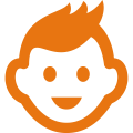 Game Truck Birthday Party New Age Gaming Icon Game Truck Birthday Party Icon of Orange Smiling Kid