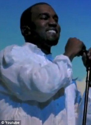 Full of festive cheer: Kanye could not stop grinning after he made his spectacular announcement