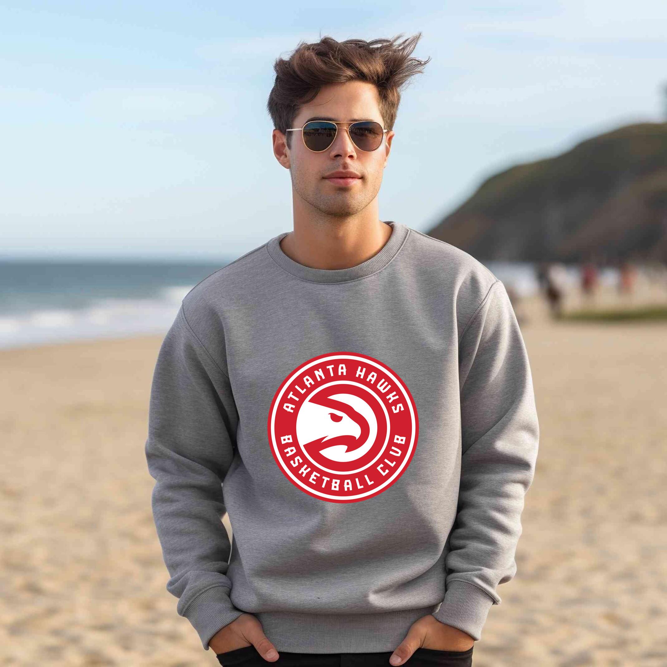 Alternative view of Atlanta Hawks Team Fan Apparel Adult Sweatshirt, Ultimate Logo Sweatshirt