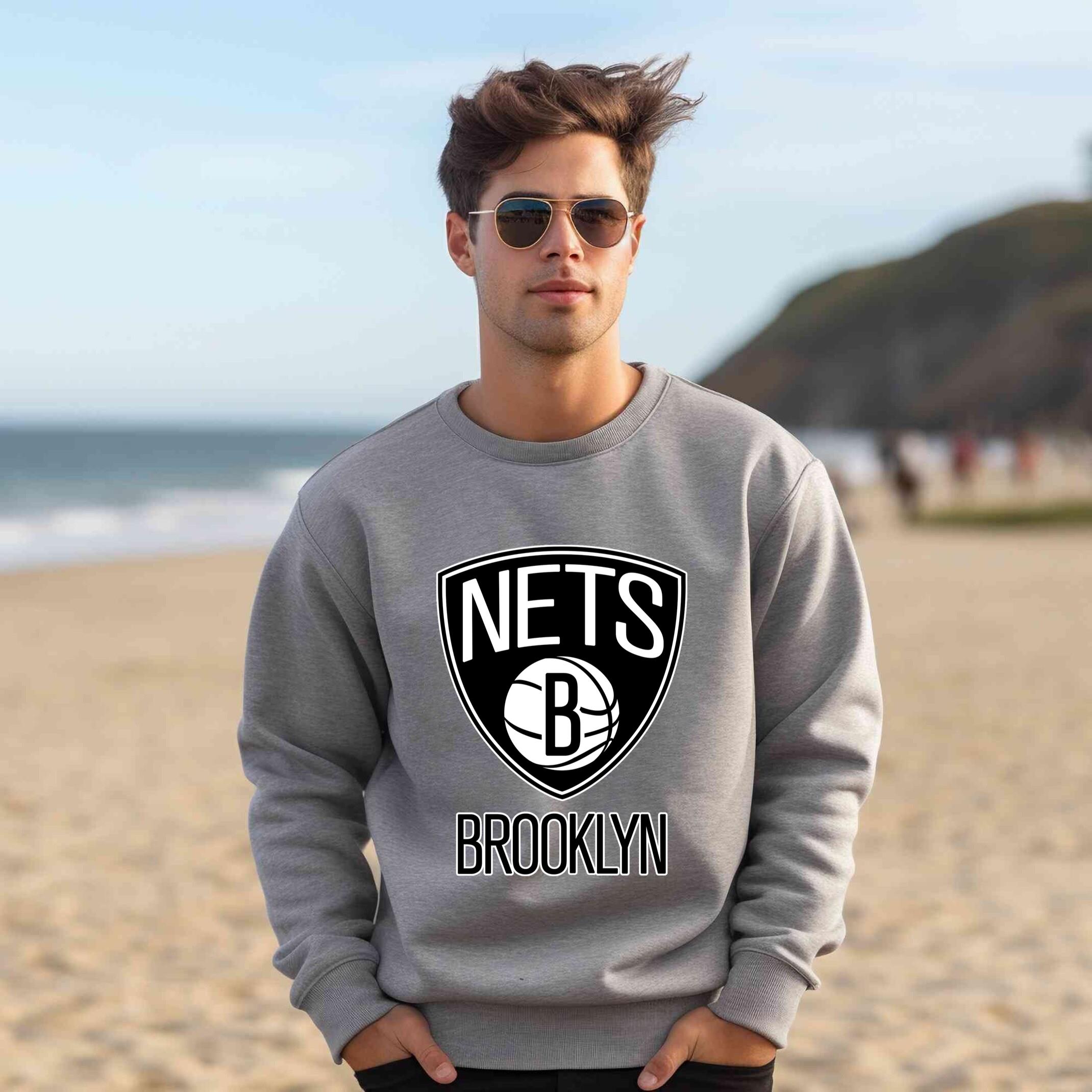 Alternative view of Brooklyn Nets Team Fan Apparel Adult Sweatshirt, Ultimate Logo Sweatshirt