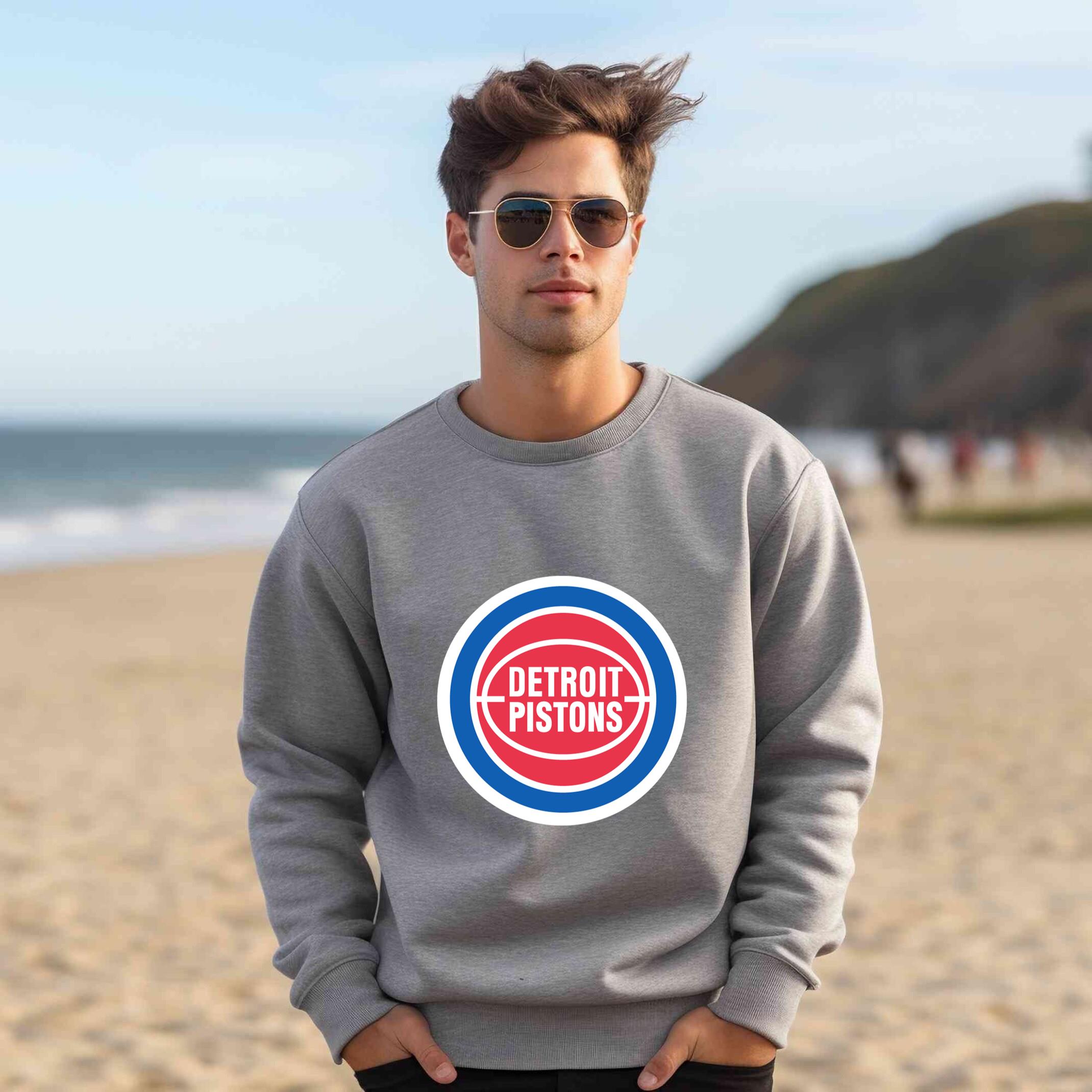 Alternative view of Detroit Pistons Team Fan Apparel Adult Sweatshirt, Ultimate Logo Sweatshirt