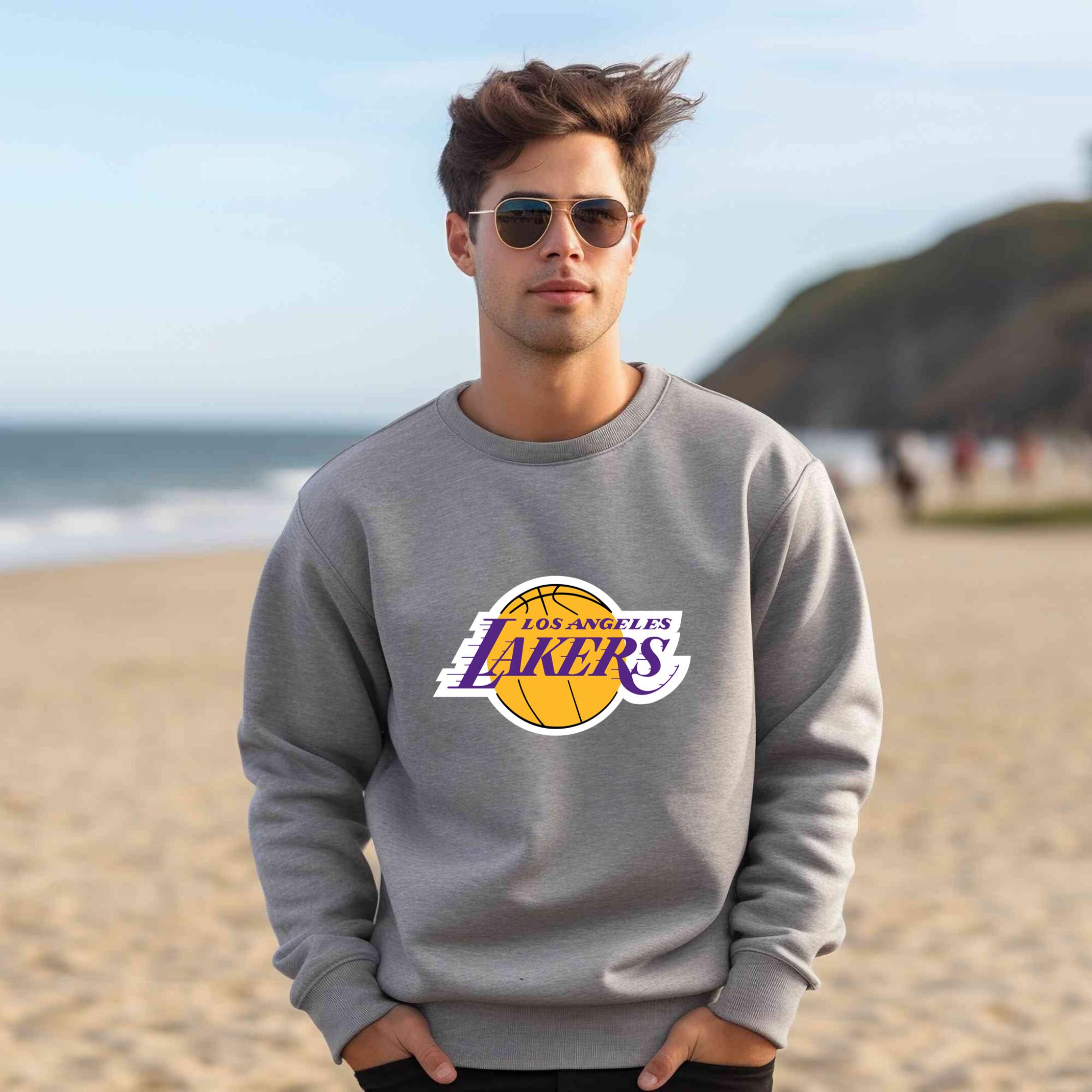 Alternative view of Los Angeles Lakers Team Fan Apparel Adult Sweatshirt, Ultimate Logo Sweatshirt