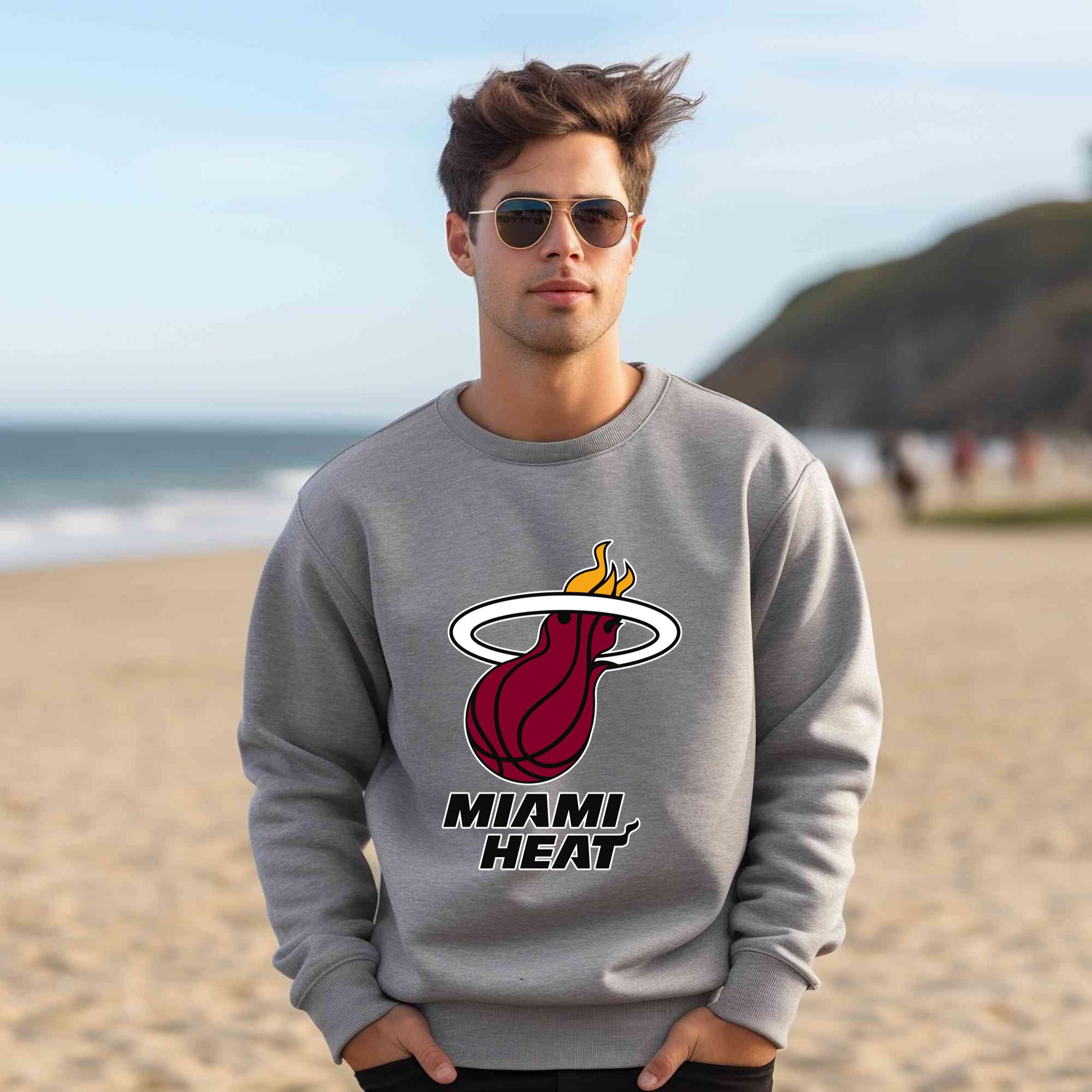 Alternative view of miami heat Team Fan Apparel Adult Sweatshirt, Ultimate Logo Sweatshirt