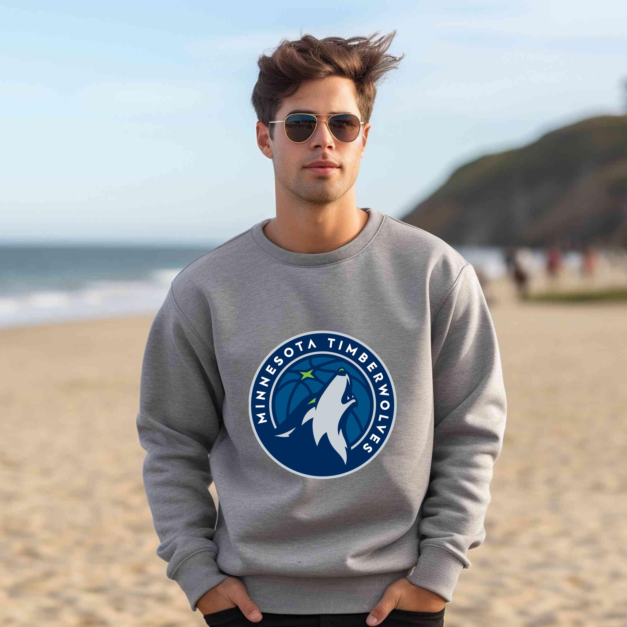 Alternative view of Minnesota Timberwolves Team Fan Apparel Adult Sweatshirt, Ultimate Logo Sweatshirt