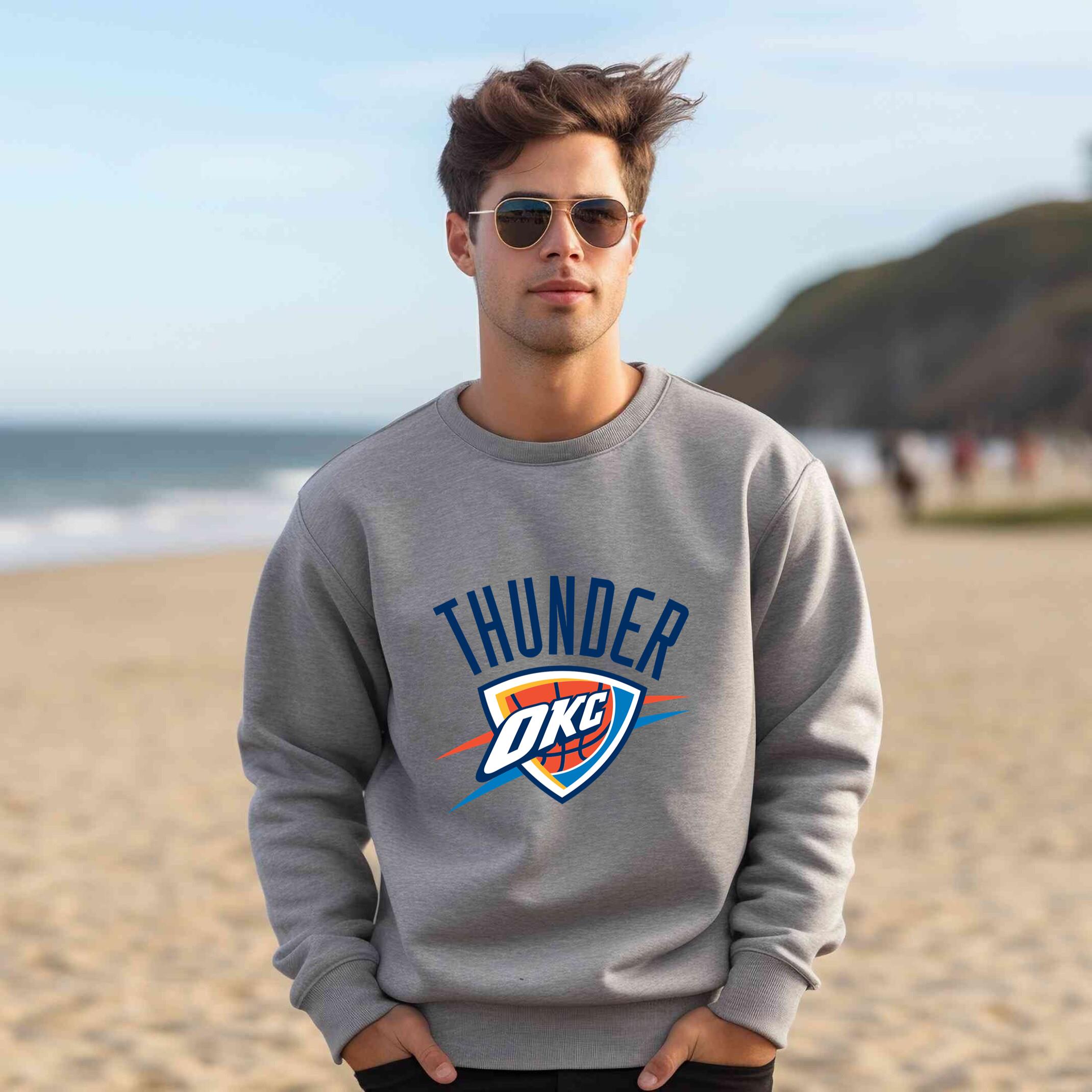 Alternative view of Oklahoma City Thunder Team Fan Apparel Adult Sweatshirt, Ultimate Logo Sweatshirt