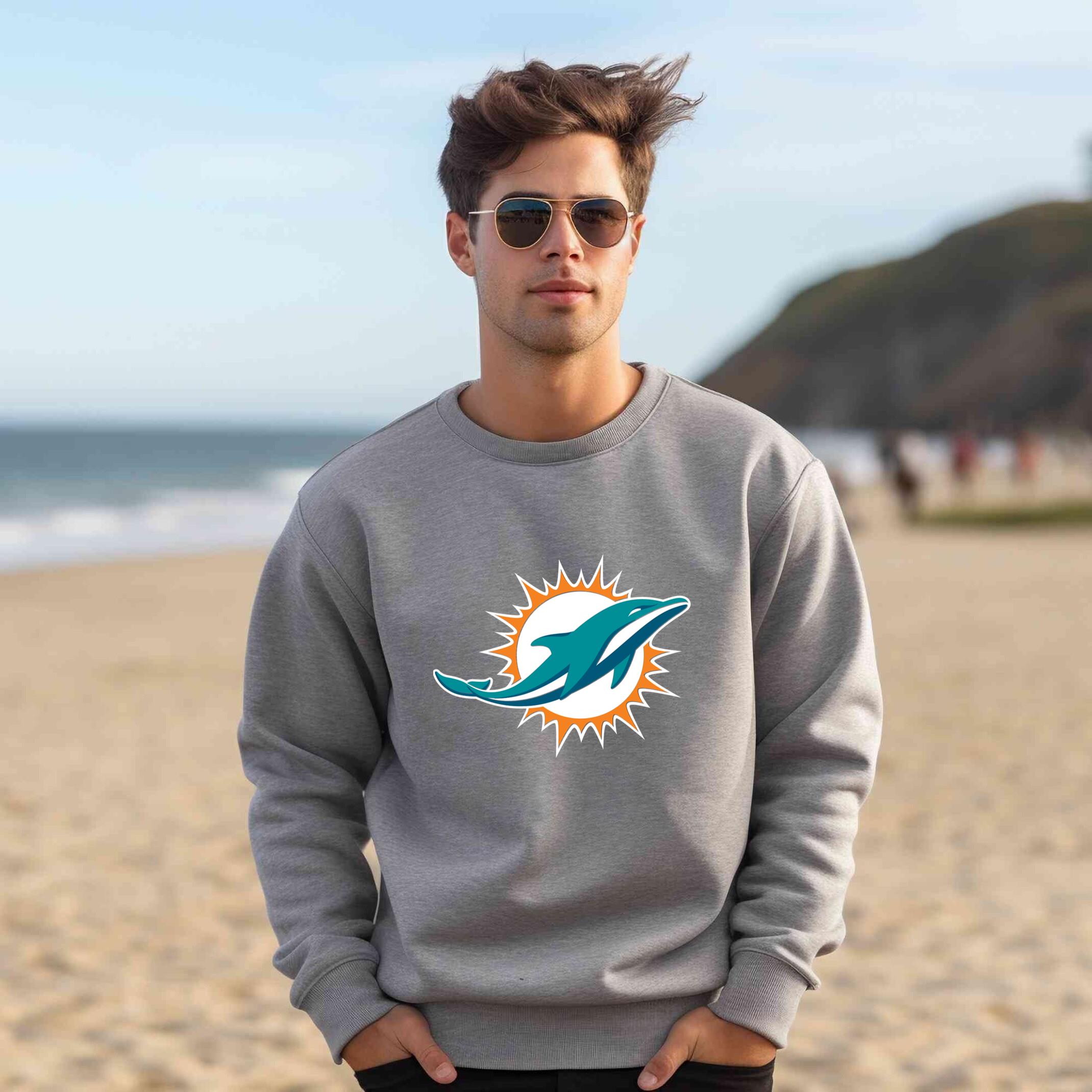 Alternative view of Miami Dolphins Team Fan Apparel Adult Sweatshirt, Ultimate Logo Sweatshirt, Gifts For Fans