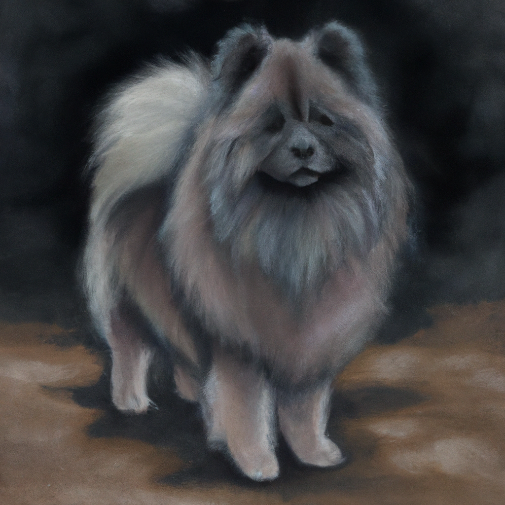 A Painting of keeshond of Mona Liza