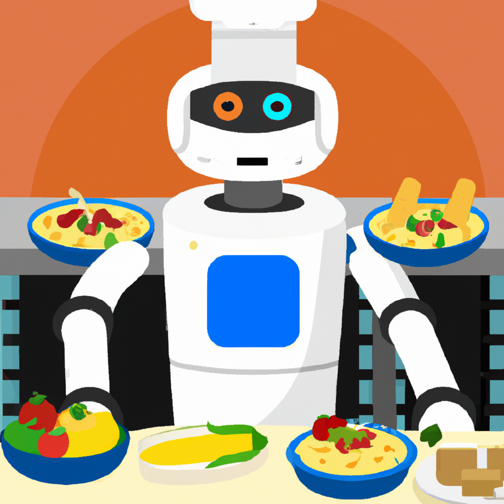 A robot chef cooking gourmet meals for robots and humans