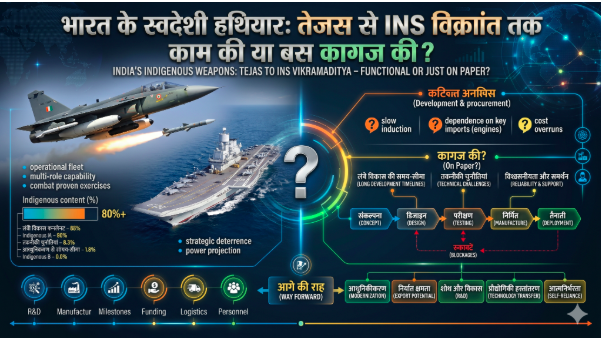 भारत के स्वदेशी हथियार: तेजस से INS विक्रांत तक काम की या बस कागज की?