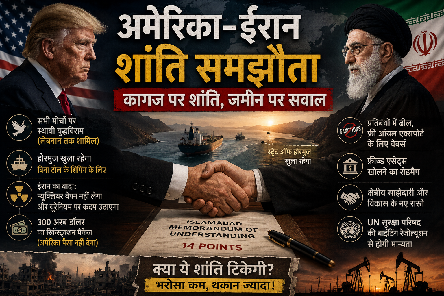 अमेरिका ईरान शांति समझौता: कागज़ पर शांति, जमीन पर सवाल