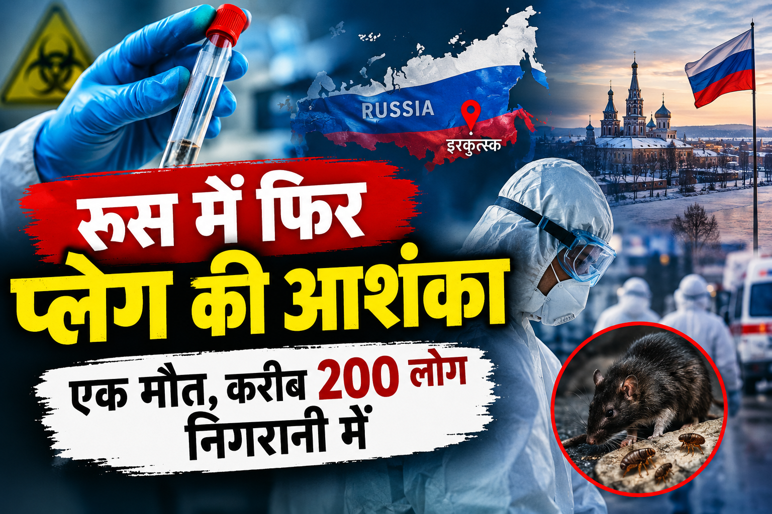 रूस में फिर प्लेग की आशंका: एक मौत, करीब 200 लोग निगरानी में