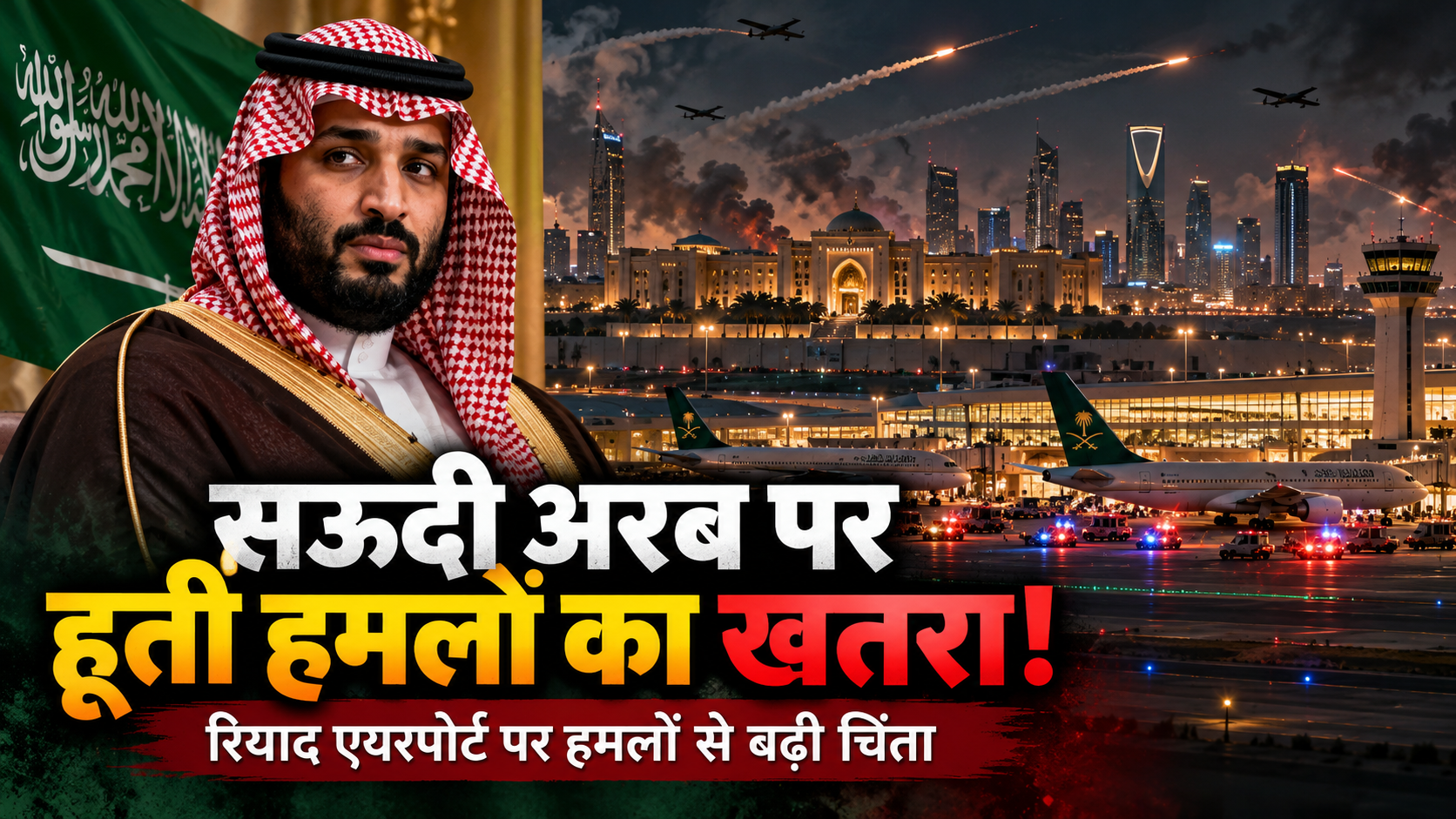 सऊदी अरब पर हूती मिसाइल हमले: रियाद एयरपोर्ट पर संकट, MBS की सुरक्षा पर सवाल