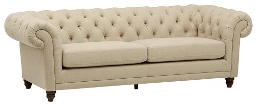 Bradbury Chesterfield 93 Inch Sofa Sofa In Hemp Color