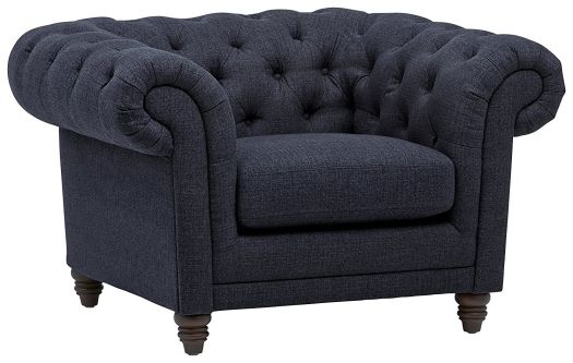 Classic Bradbury Chesterfield Tufted Arm Chair in Navy or Hemp Color
