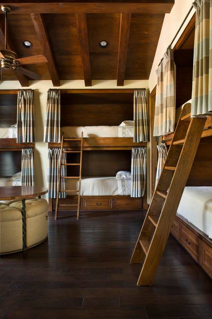 Rustic Guest Room with Bunk Beds