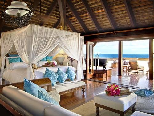 Tropical Style Bedroom with sheers function as mosquito net