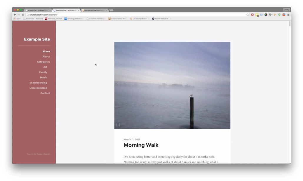 Image of live site after successful migration