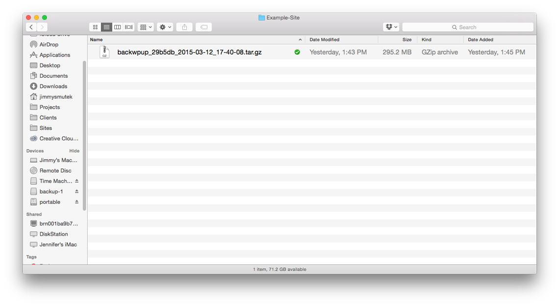 Image of uncompressed archive file.