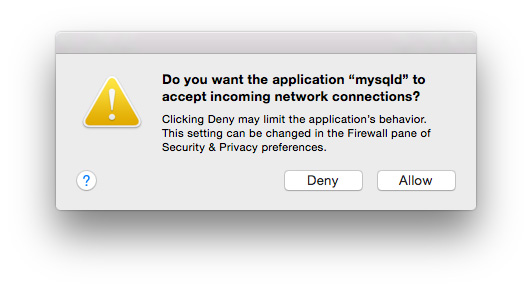 Desktop Server incoming connections dialog