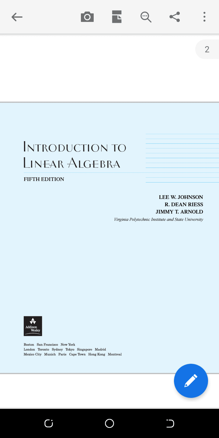 INTRODUCTION TO LINEAR ALGEBRA by Lee W Johnson