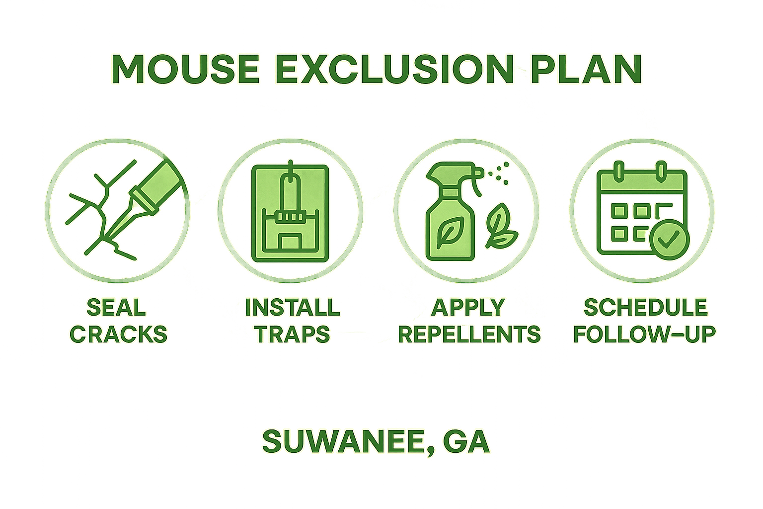 Four-step mouse exclusion plan infographic