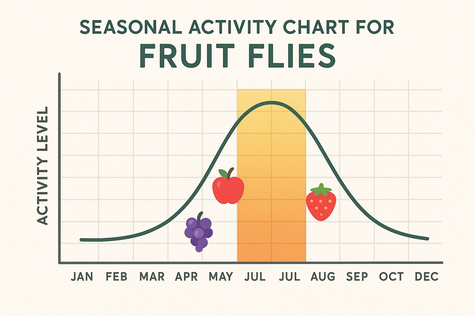 Seasonal fruit fly activity chart for Georgia