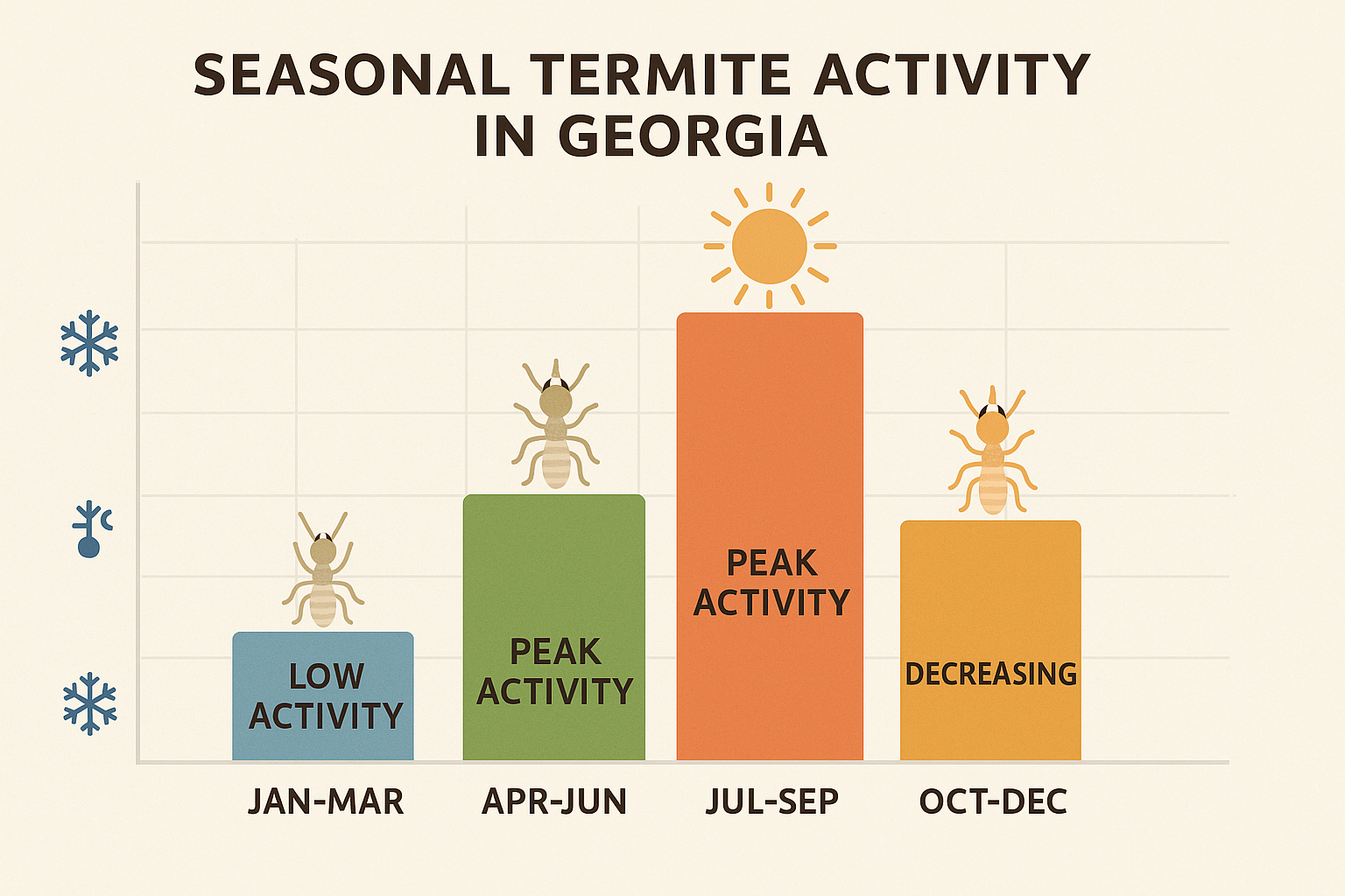 Seasonal termite activity chart for Georgia