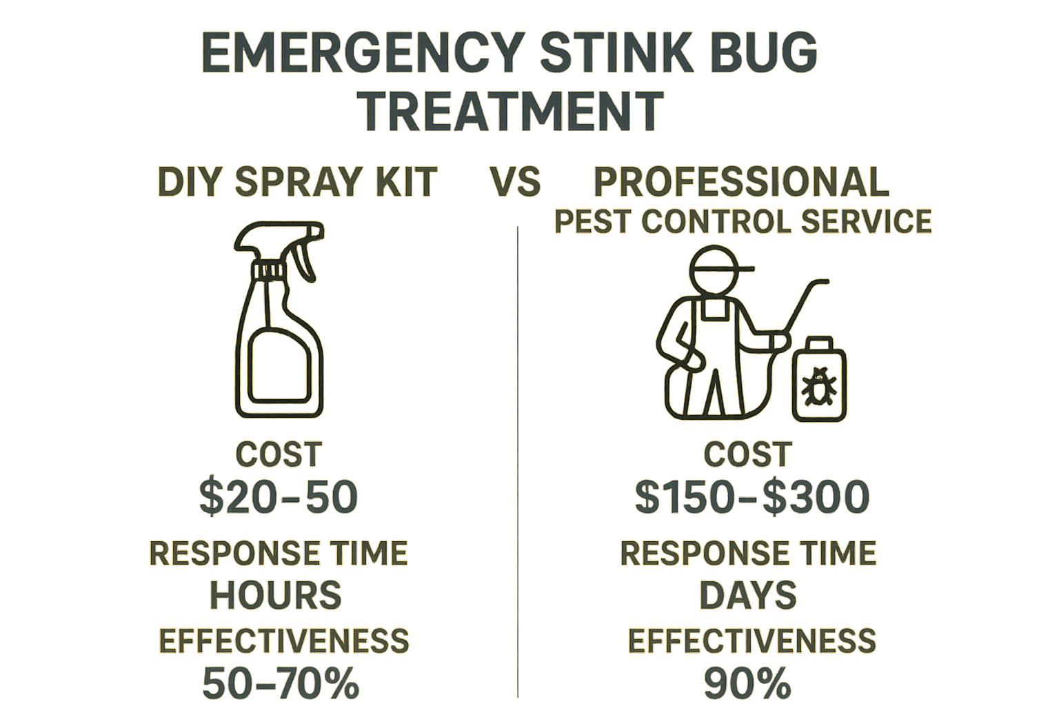 Stink bug emergency treatment comparison