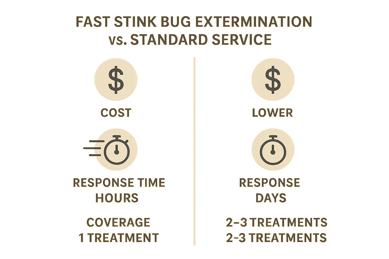 Fast vs. standard stink bug treatment pricing infographic